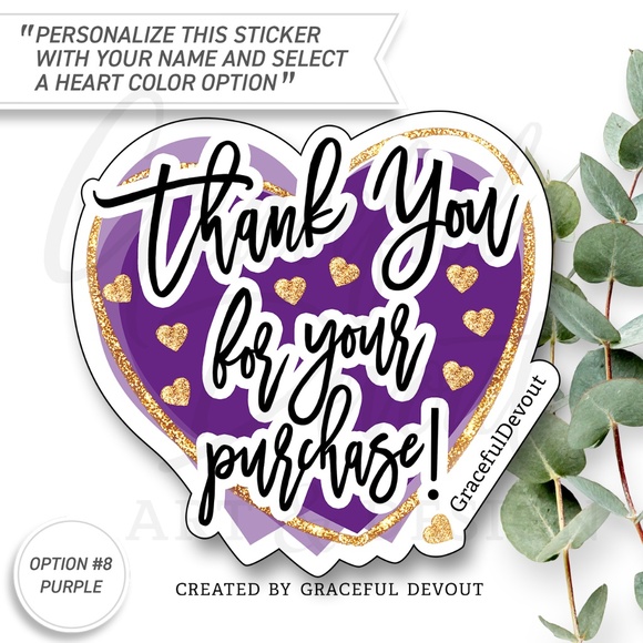 Thank You For Your Purchase! -Sticker 2" (inches)(48ct.) [GD192-48] - Picture 9 of 14